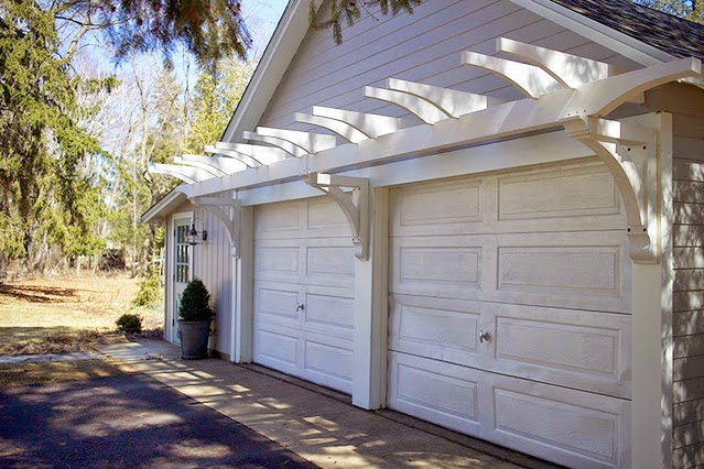 The Impatient Gardener: HOW TO BUILD A GARAGE PERGOLA Here's some of the other stuff we've done to spruce up the exterior over the past year or so: Painted the service door · Had the garage painted - The Impatient Gardener: HOW TO BUILD A GARAGE PERGOLA