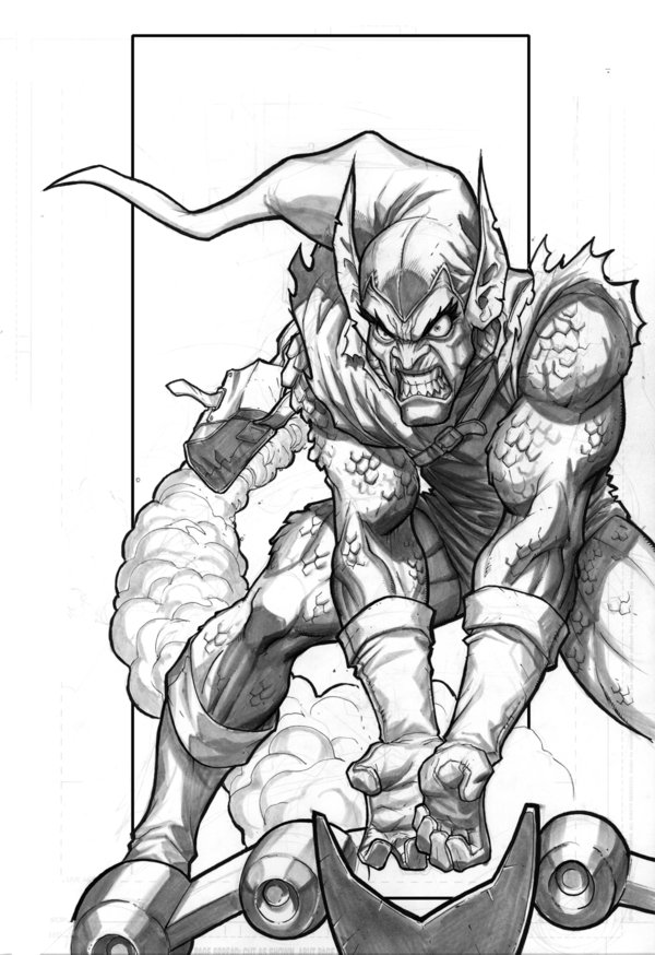 Green Goblin black white Green Goblin black white