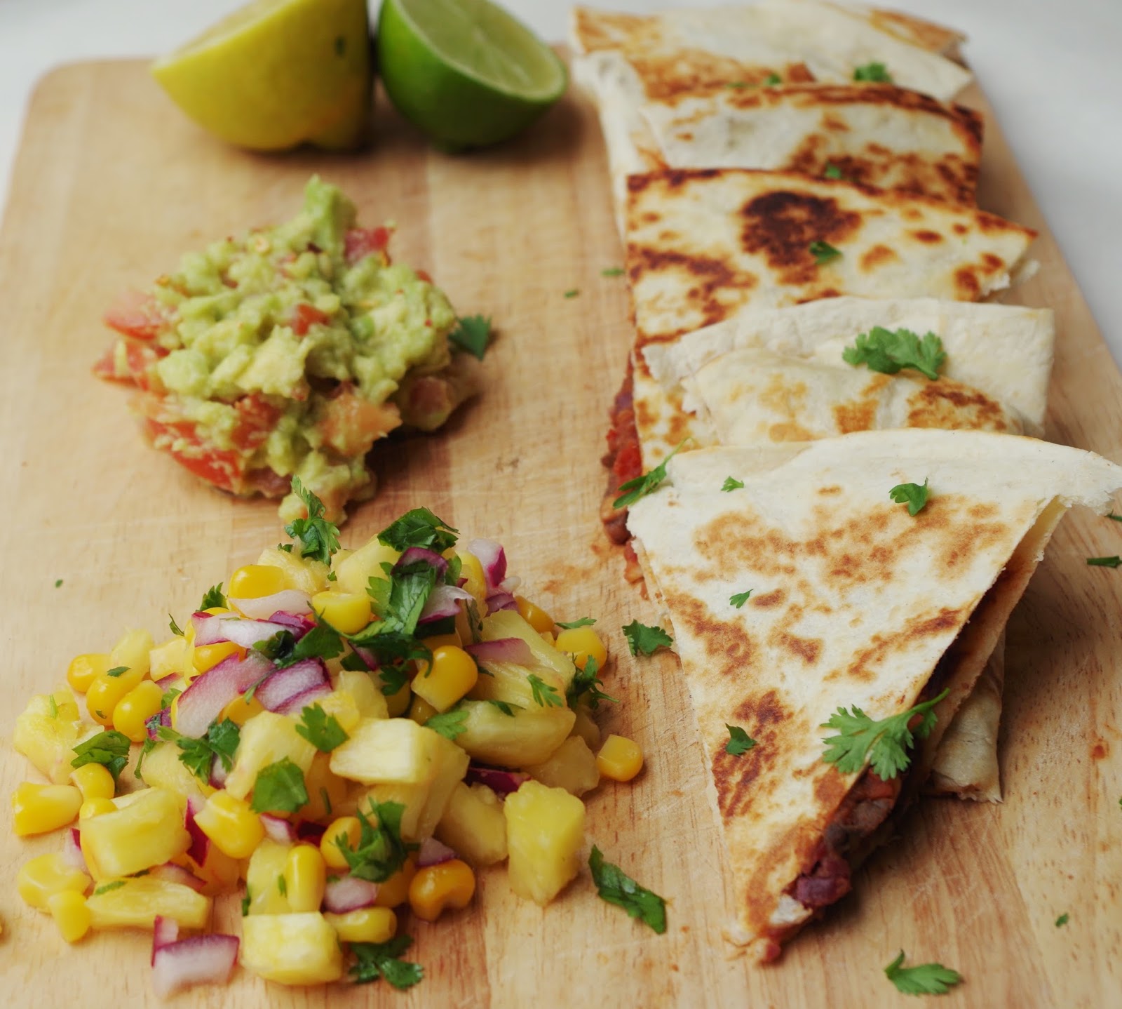 Mushroom Quesadillas with Pineapple Salsa Euphoric Vegan