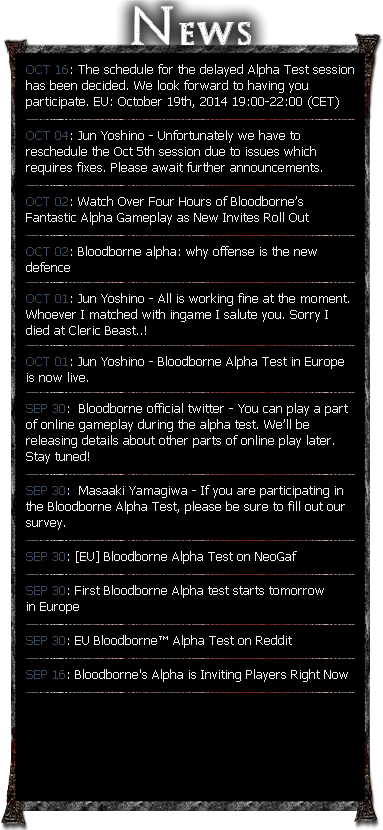 Bloodborne EU Alpha Test
