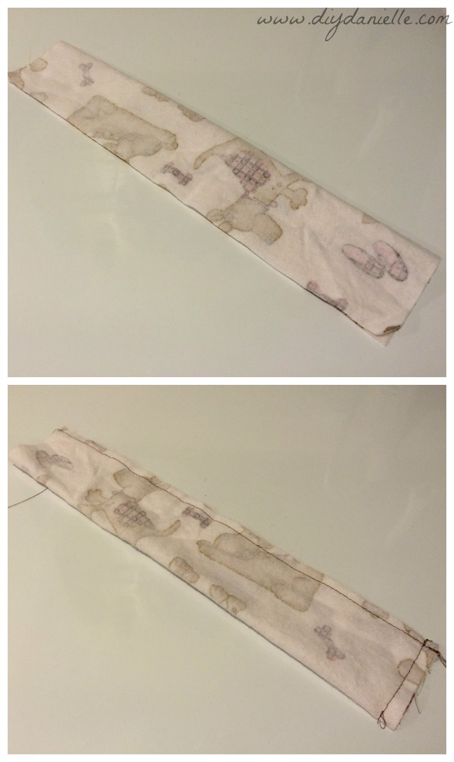 Cutting fabric and sewing a children's dog collar for pretend play. Cutting fabric and sewing a children's dog collar.