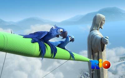 Rio, película de animación que cuenta la historia de dos guacamayos, Blu y Perla