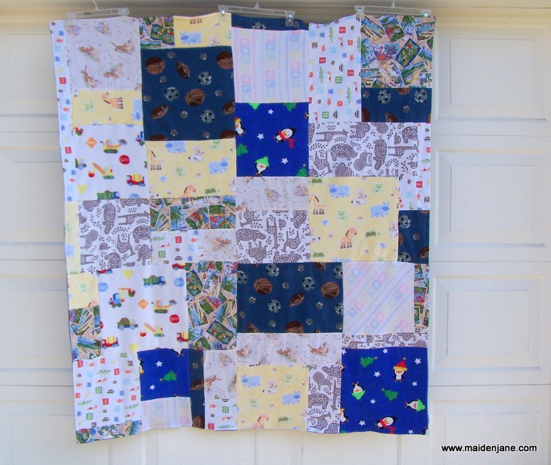 Quilt From Baby Blankets and Sheets Maiden Jane
