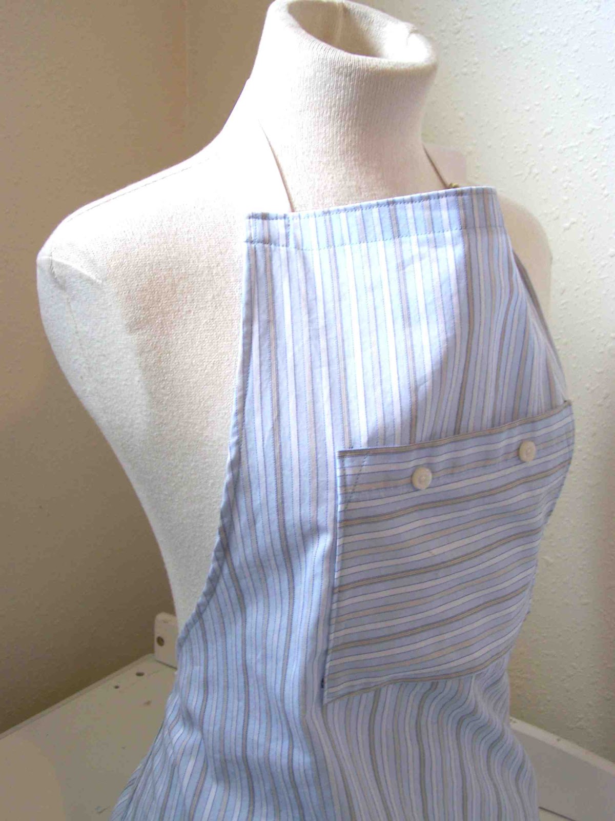 Made by Me. Shared with you. Tutorial Men's Shirt to Apron Refashion