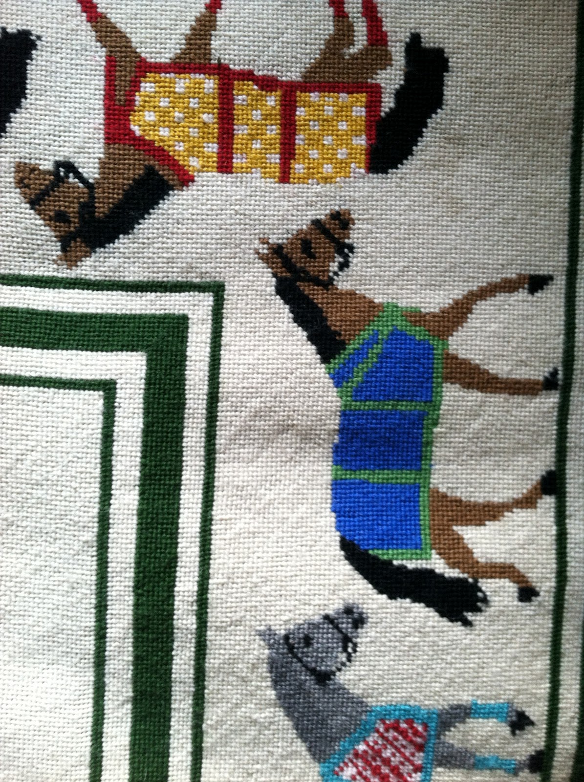 Horse Country Chic Needlepoint Horse Rug