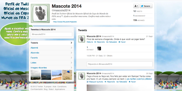 Compte Twitter de la mascotte officielle de la Coupe du Monde 2014 Compte Twitter de la mascotte officielle de la Coupe du Monde 2014