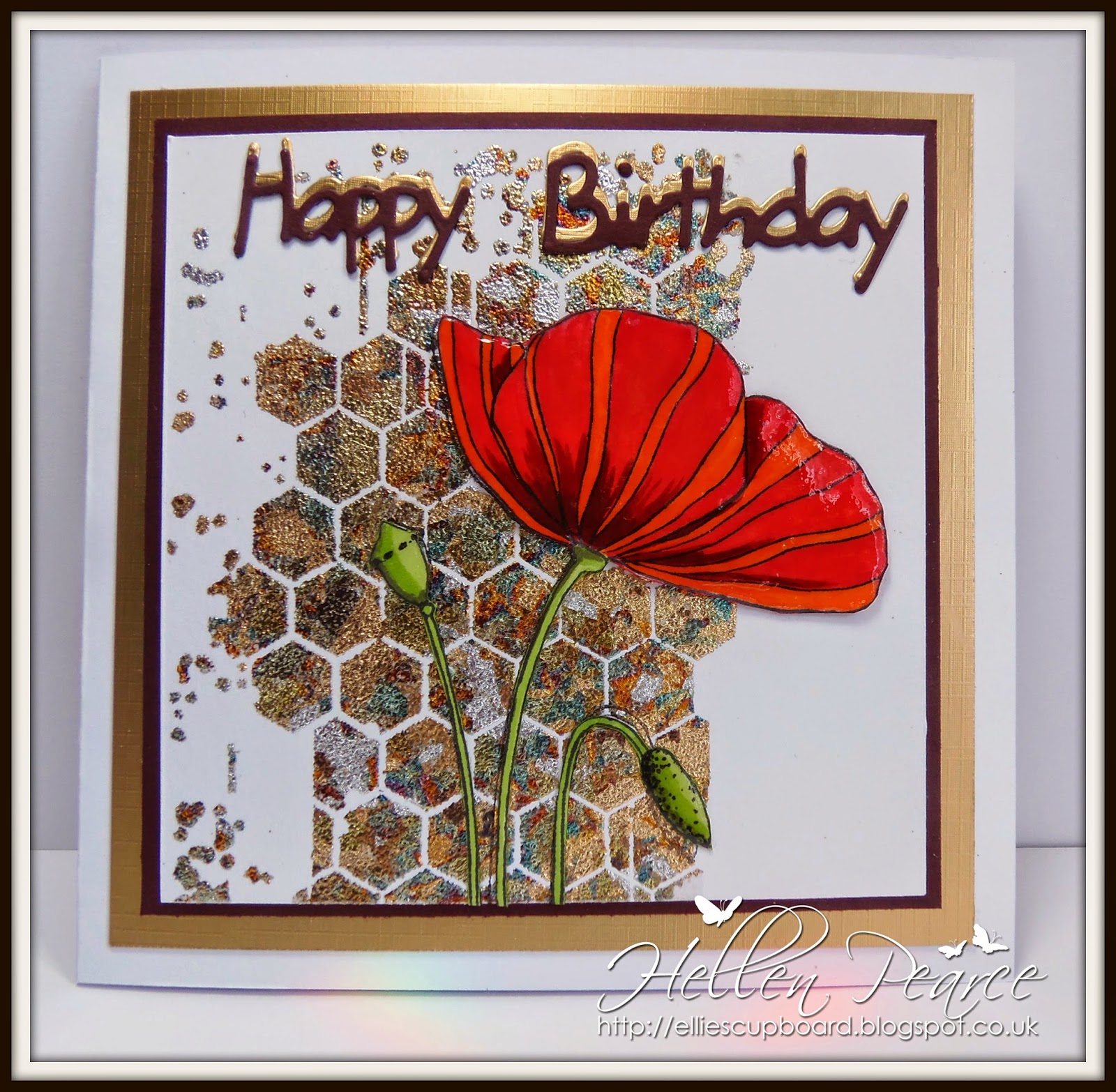 Penny Black Poppy using Gilding Flakes