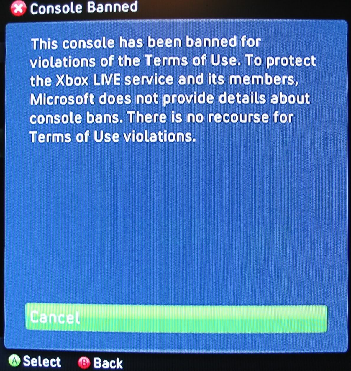 xbox live ban