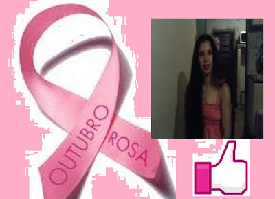 Logo com o simbolo do Movimento uma fita Rosa ao lado minha foto e abaixo EU CURTO desenho.