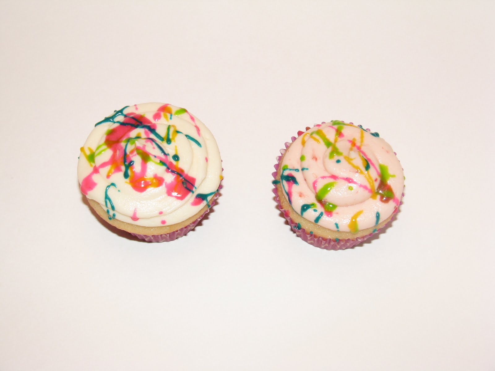 Sugarbaby's Splatter Paint Cupcakes
