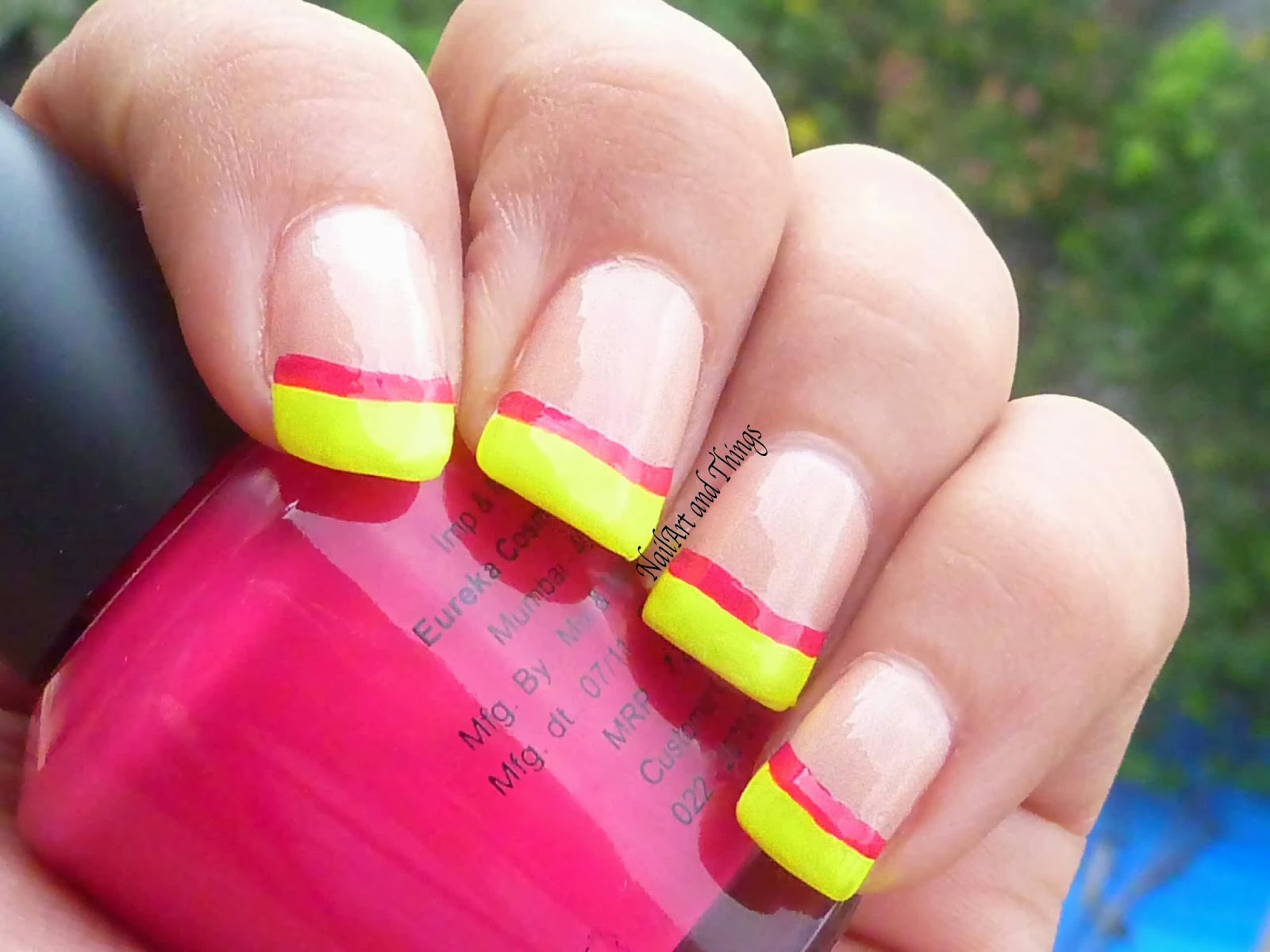 10. Neon French Tip Nail Art Tutorial - wide 4