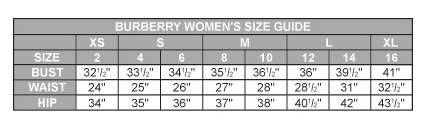 Burberry Size Chart