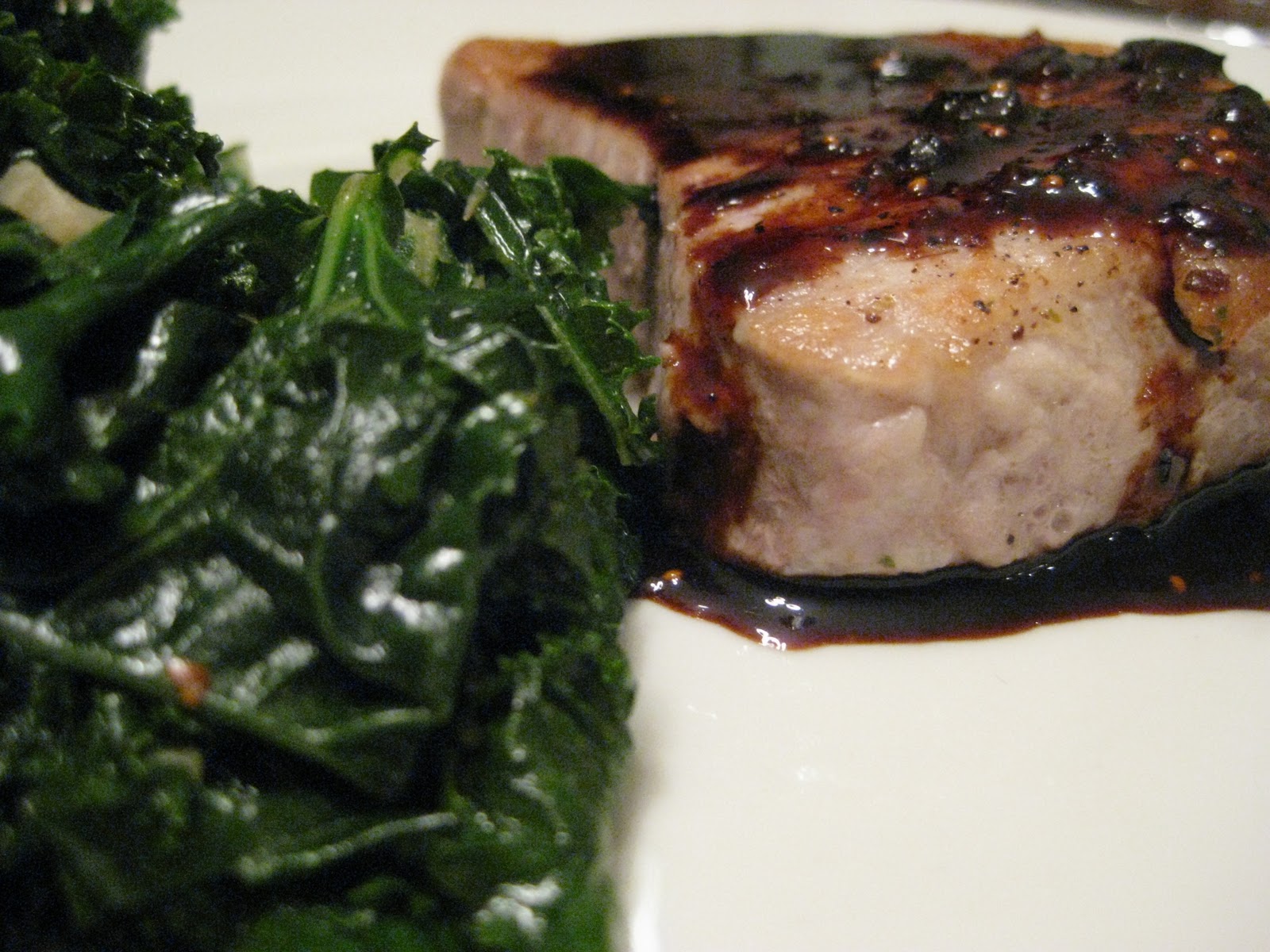 SPEAKEASY KITCHEN Panroasted pork chops with balsamic fig sauce and