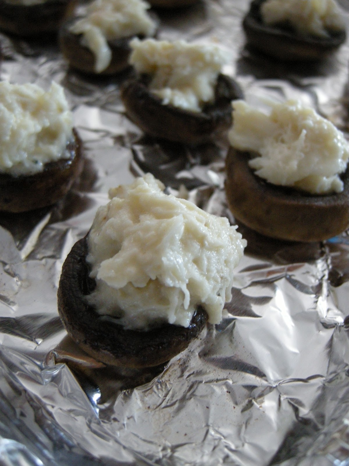 Kitchens Are Monkey Business: Rosie Makes Crab Meat Stuffed Mushrooms.