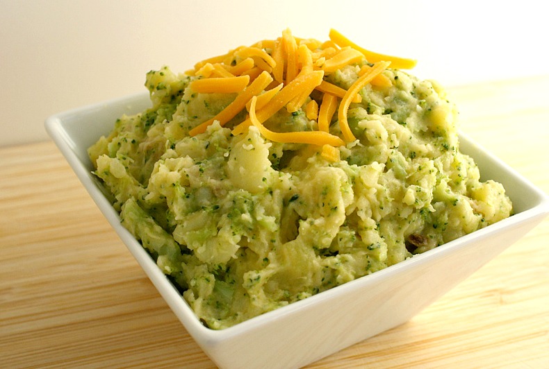 The Garden Grazer Broccoli Cheese Mashed Potatoes