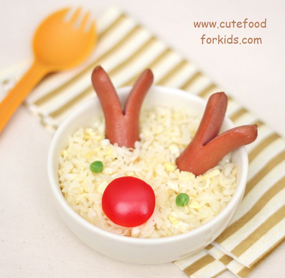 Cute Food For Kids?: Easy Christmas Lunch Idea- Rice Reindeer