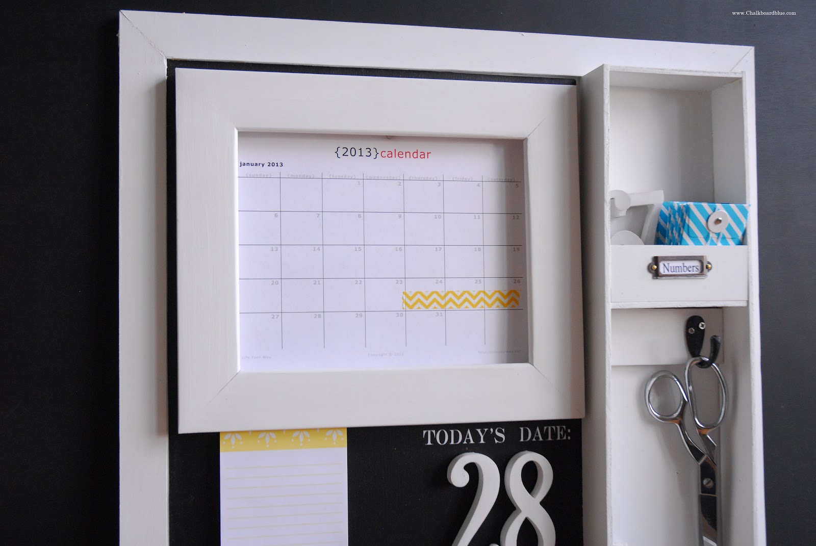 {DIY message center with chalkboard blue} Simply Kierste Design Co.