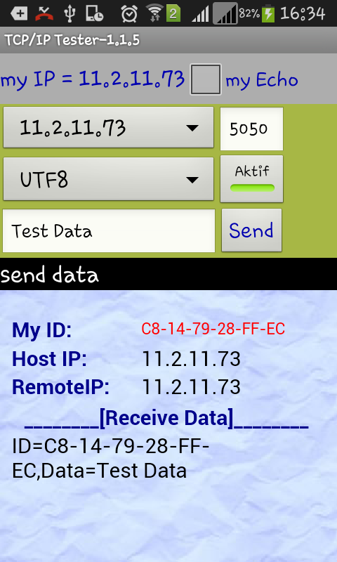 Aplikasi TCP/IP tester Aplikasi TCP/IP tester