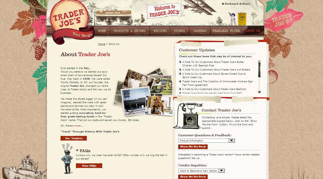 corporatehistory net corporate storytelling business anniversary trader joes frequent flyer
