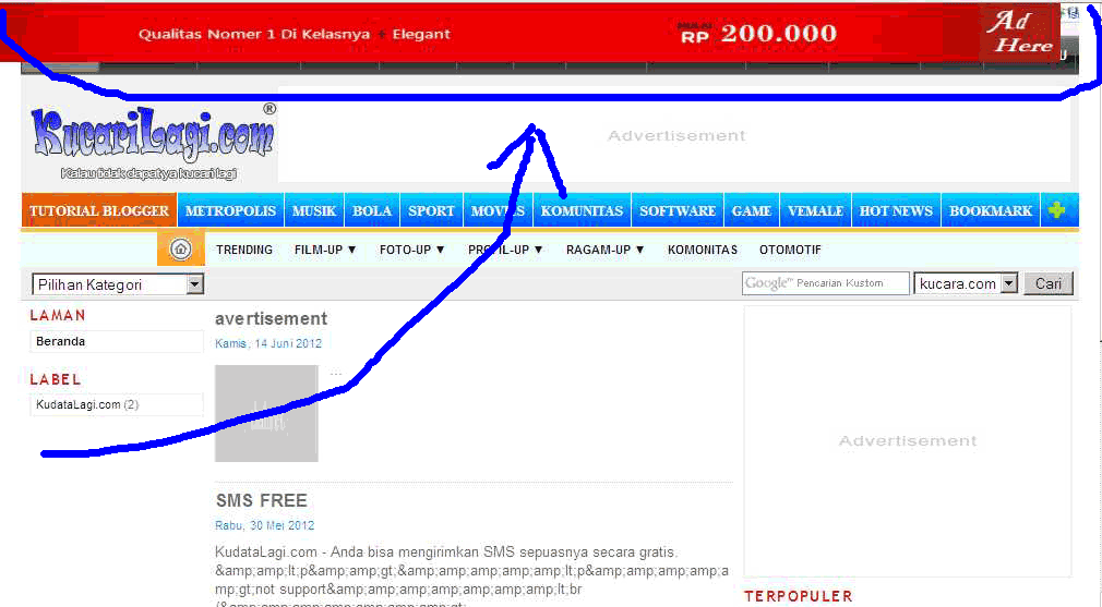 cara membuat iklan menempel di atas blog cara membuat iklan menempel di atas blog