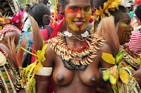 Fantastic Arts and Cultural show dressed lady from the Central Province, PNG.