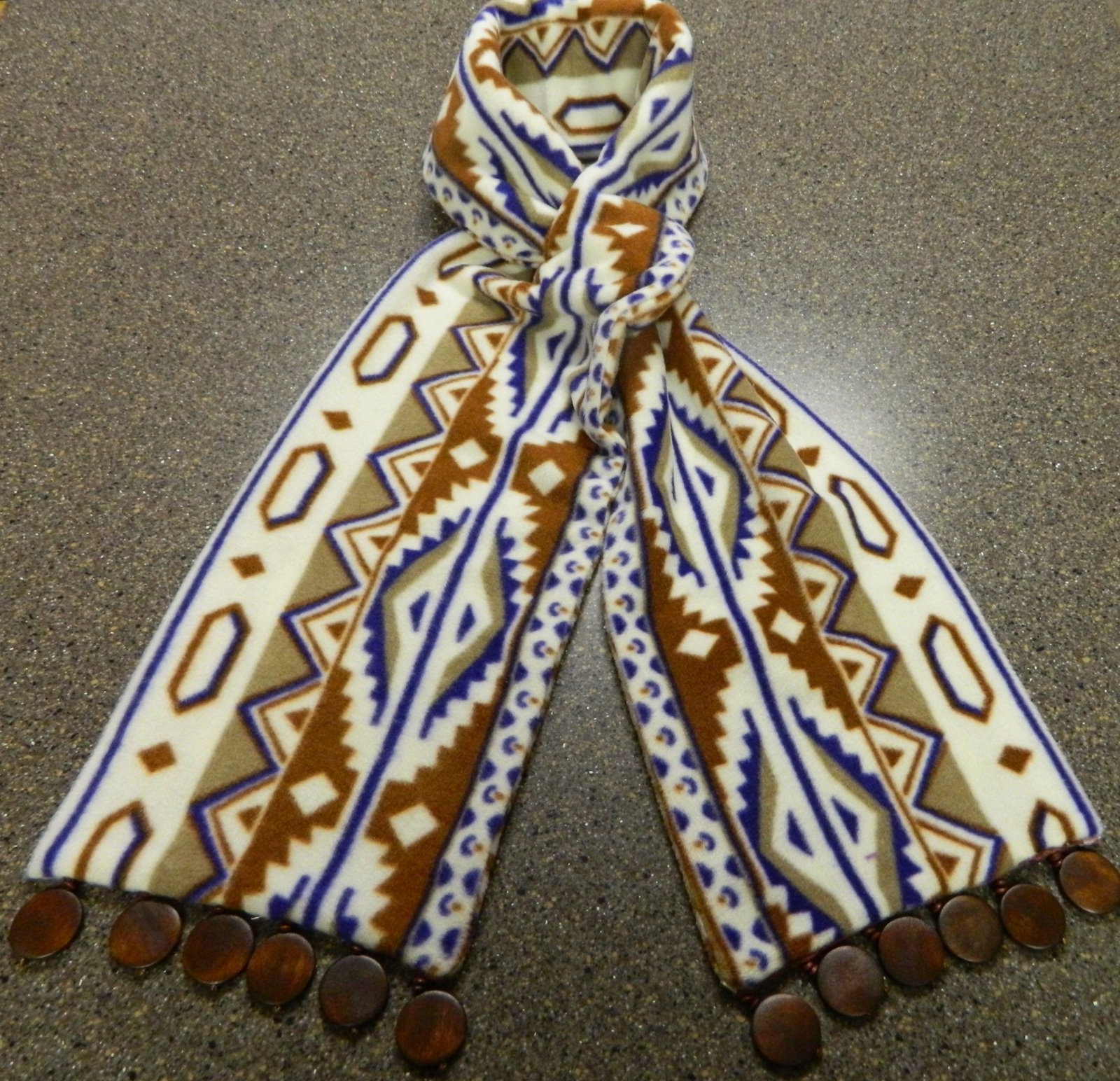Sugar Spice And Spilled Milk A Scarf With Wooden Beads