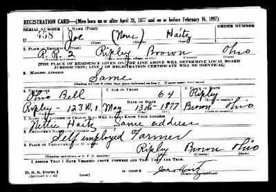 Joe Haitz - World War II Draft Registration Card