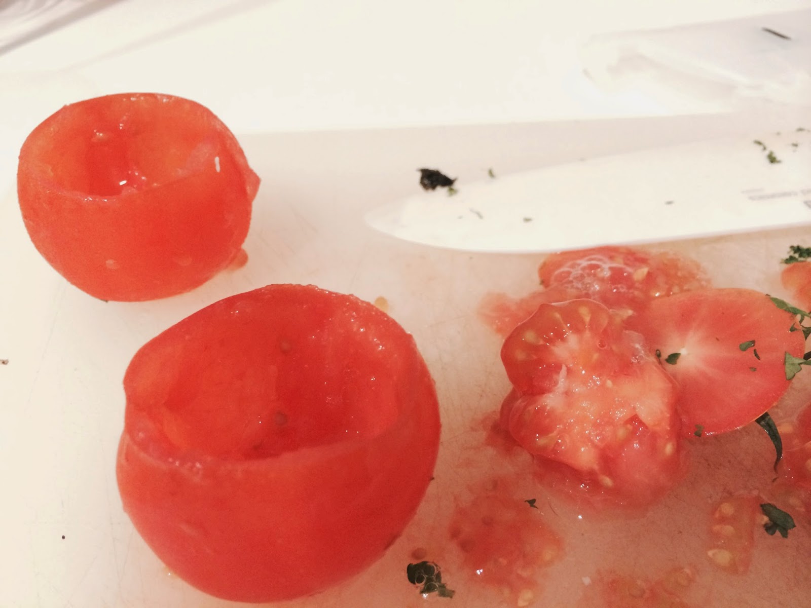Creamy Goat Cheese Quinoa Stuffed Tomatoes for #SundaySupper Creamy Goat Cheese Quinoa Stuffed Tomatoes for #SundaySupper