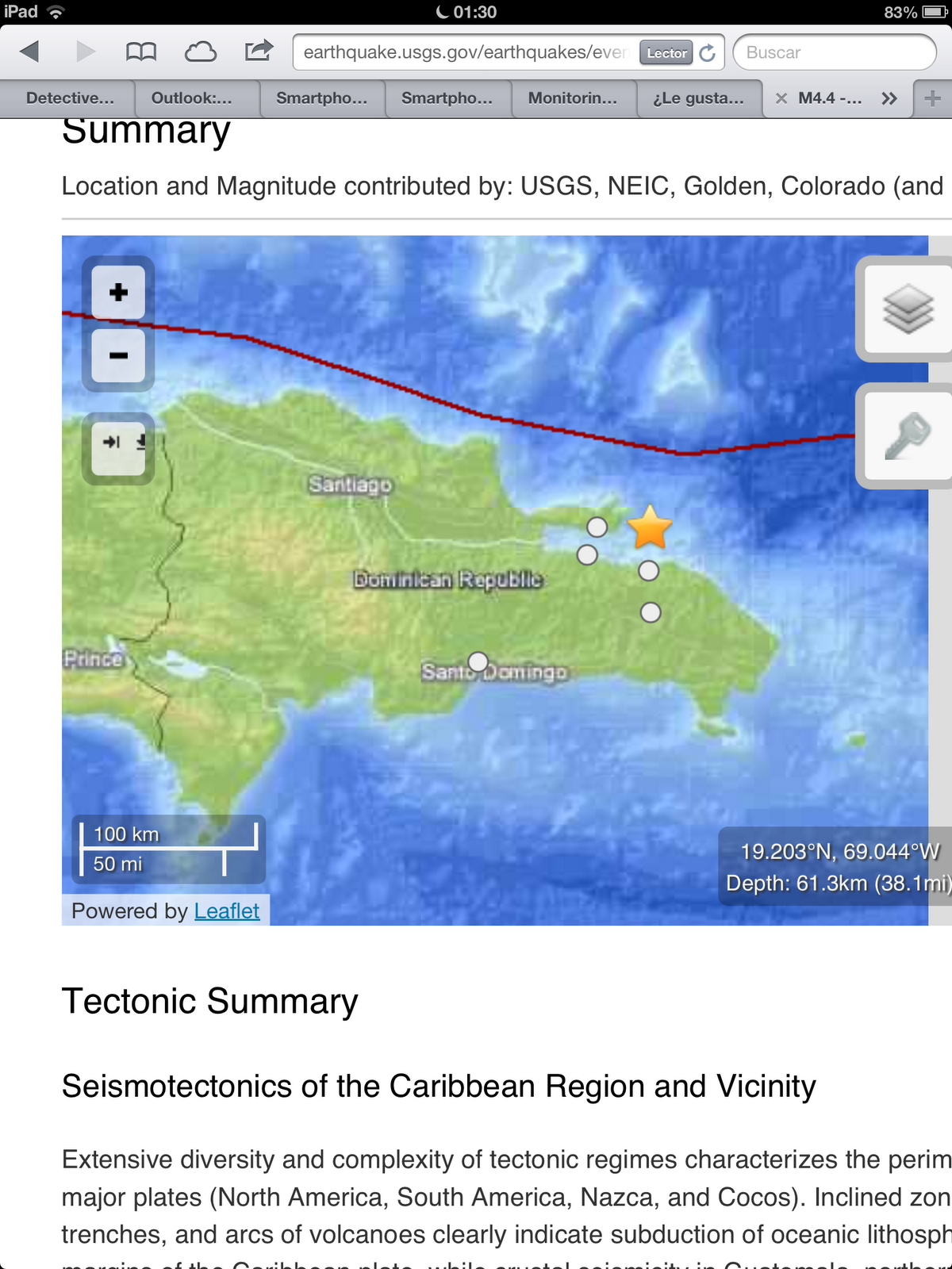 País en riesgo dejes de este evento por temblor de 4.4 en República
