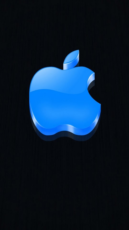   3D Glossy Blue Apple Logo   Galaxy Note HD Wallpaper