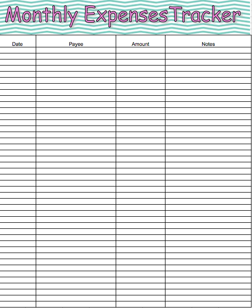 free monthly expense tracker