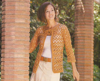 Chaqueta Naranja a Crochet o Ganchillo Chaqueta Naranja a Crochet o Ganchillo