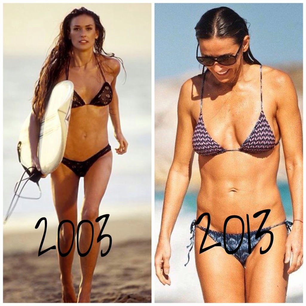 Med henne smal kropp och Mörk brun hårtyp utan behå (kupstorlek 34B) på stranden i bikini
