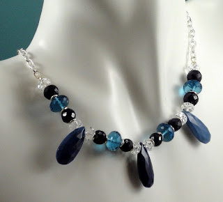 Designed by Val's Blue Opals, Sapphires, and London Blue Topaz Necklace