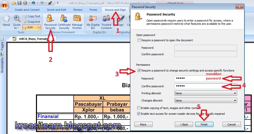 Membuat file PDF agar susah dicopy dengan Nitro PDF
