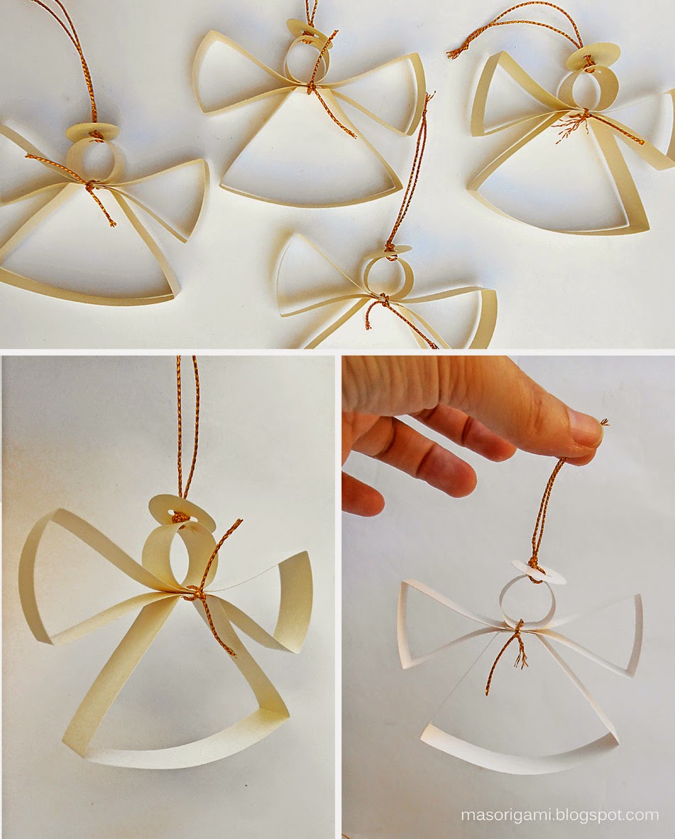 mas origami Angelitos con tiras de papel