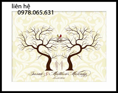 tranh in dấu vân tay tranh in dấu vân tay đám cưới,tranh in dấu vân tay wedding tree