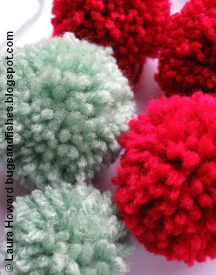 Bugs and Fishes by Lupin: Gift Wrap Ideas # 2: Pompoms