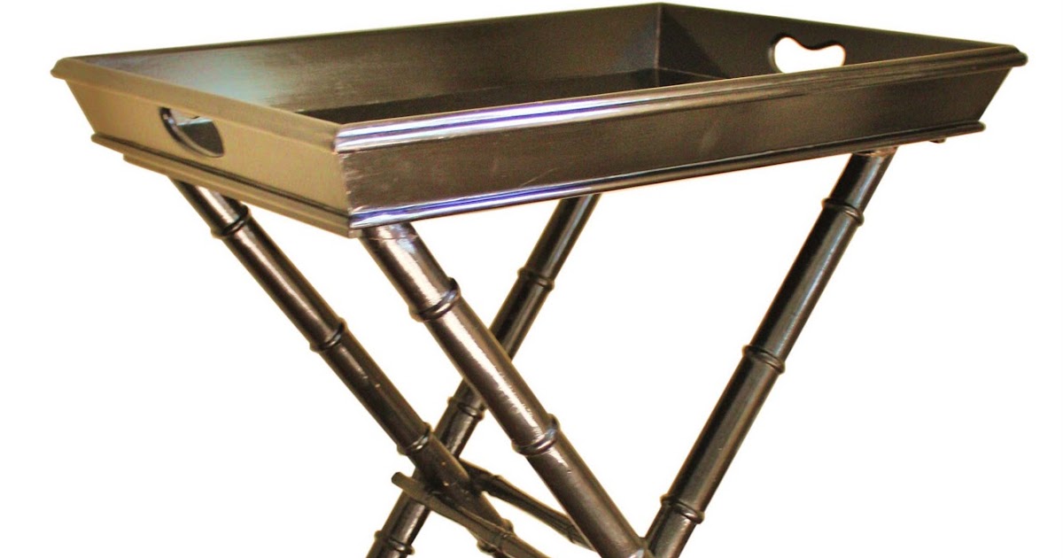 High Street Market Black Faux Bamboo Tray Table