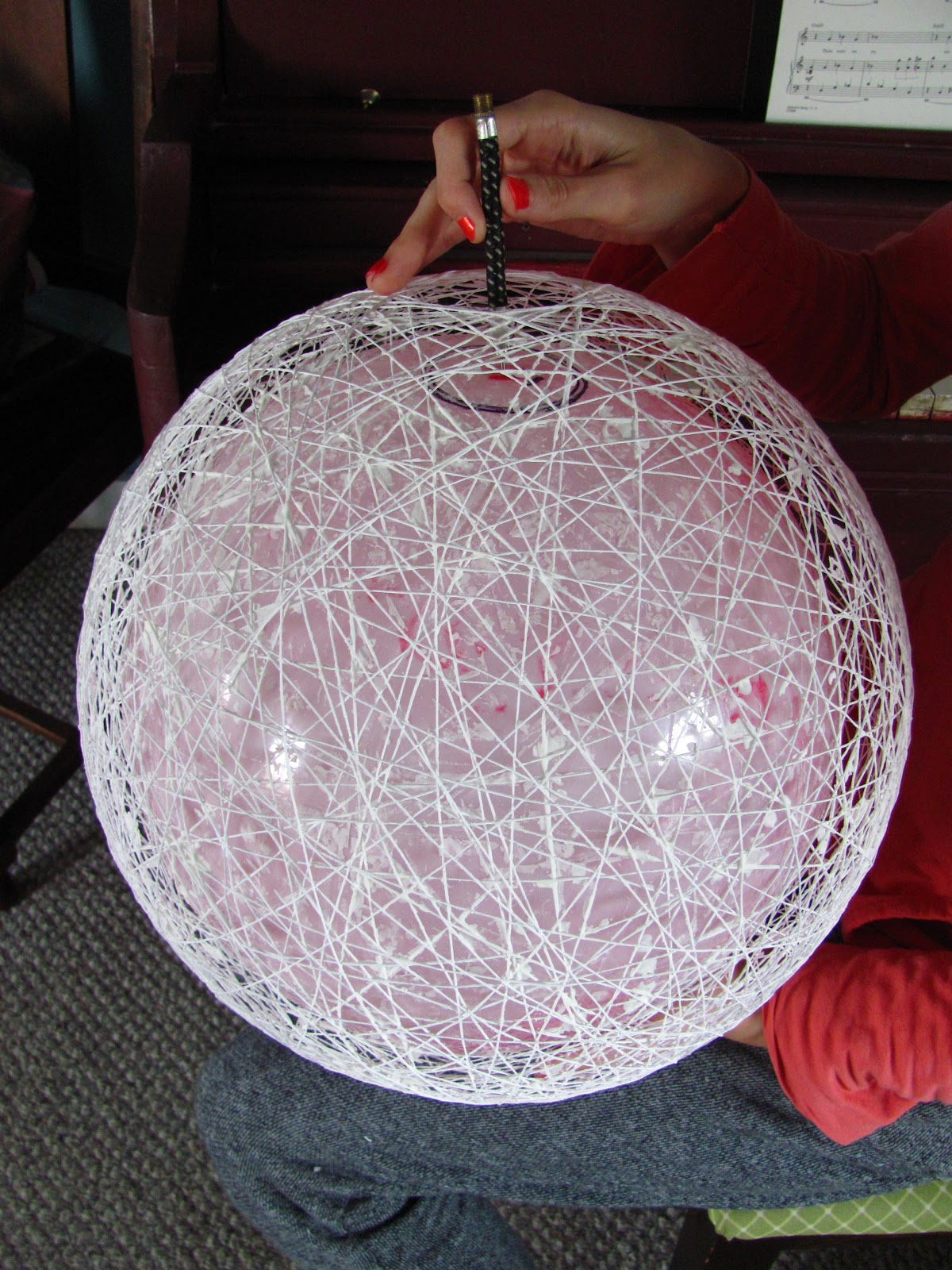 Carey Creates DIY String Chandelier