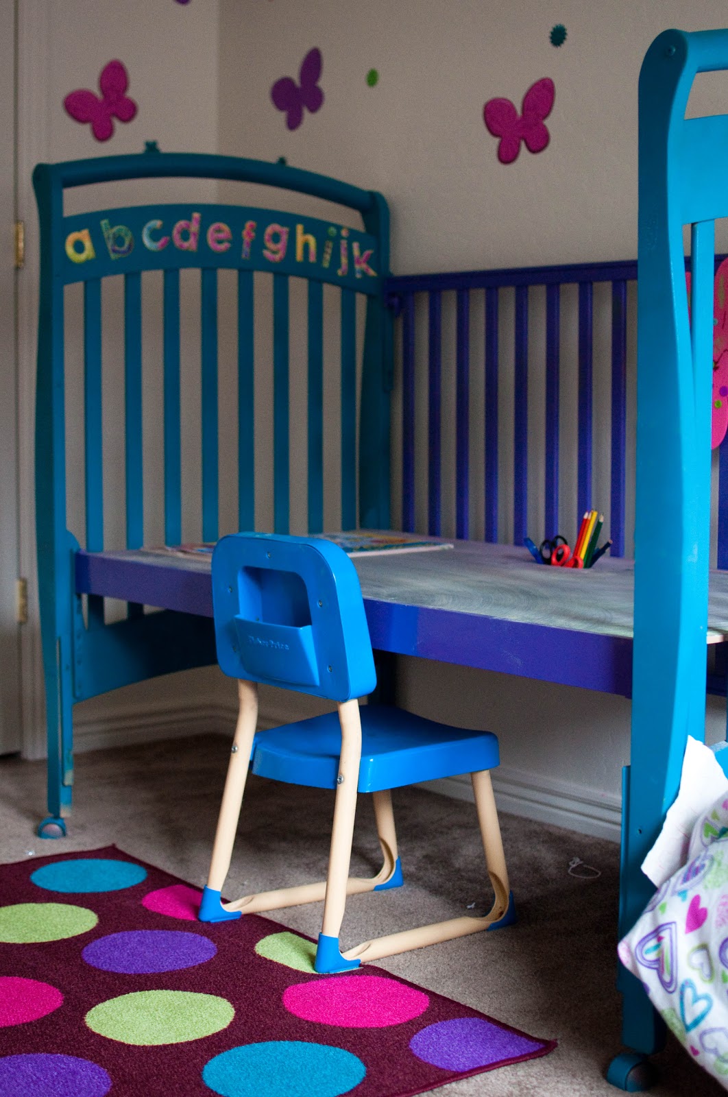 SHENANIGANS Crib to Art Table Repurposing