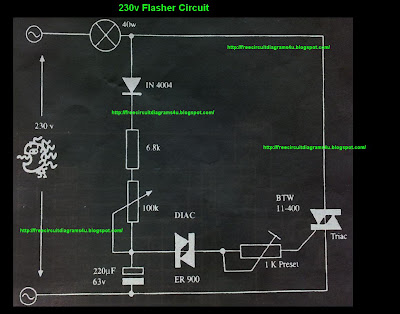 230V Flasher Circuit diagram