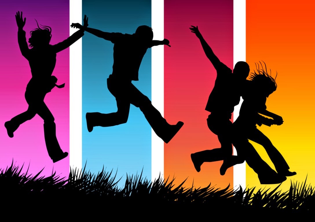 Excited people running Acknowledge goal achievement with excitement!