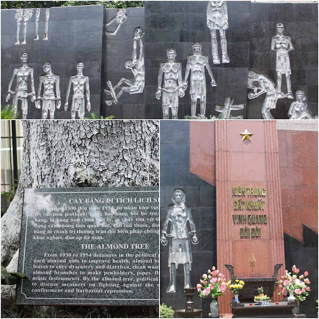 Memorial monument area of Vietnamese patriots and revolutionary fighters and the Almond Tree at Maison Centre (Hoa Lu Prison) in Hanoi, Vietnam Memorial monument area of Vietnamese patriots and revolutionary fighters and the Almond Tree at Maison Centre (Hoa Lu Prison) in Hanoi, Vietnam