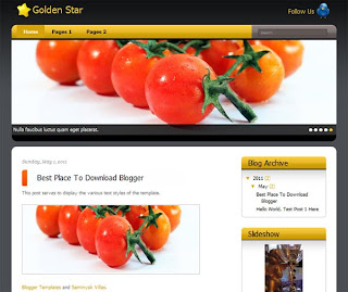 Golden Star Blogger Template