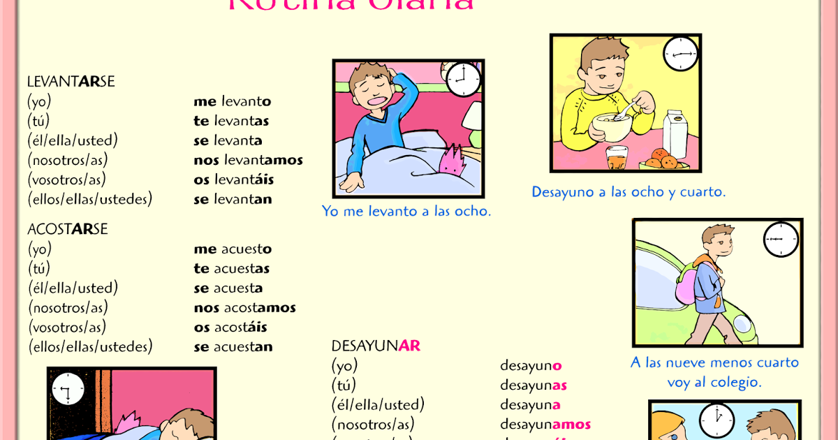 me encanta escribir en espaol la rutina diaria de un estudiante