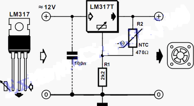 Controller fan speeds using LM317 Circuit Diagram