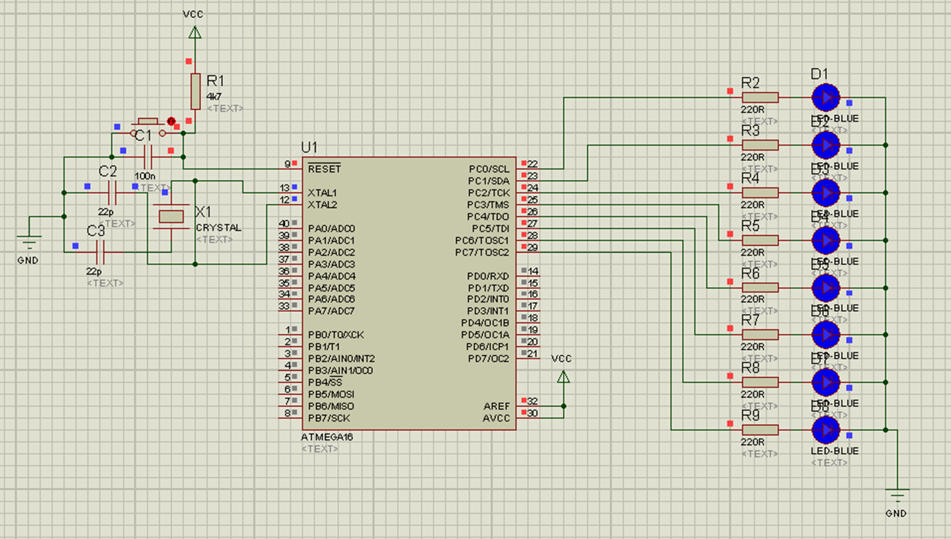 Rangkaian Running Led Atmega16, Atmega8535, Atmega32 Robot Line Tracer, Line Tracer