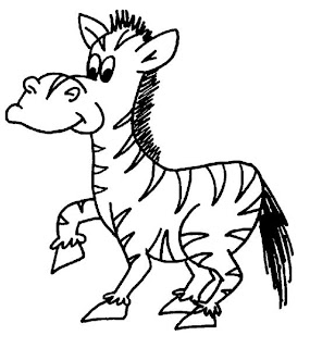 Cool Free Coloring Animal Zebra Drawing Pages