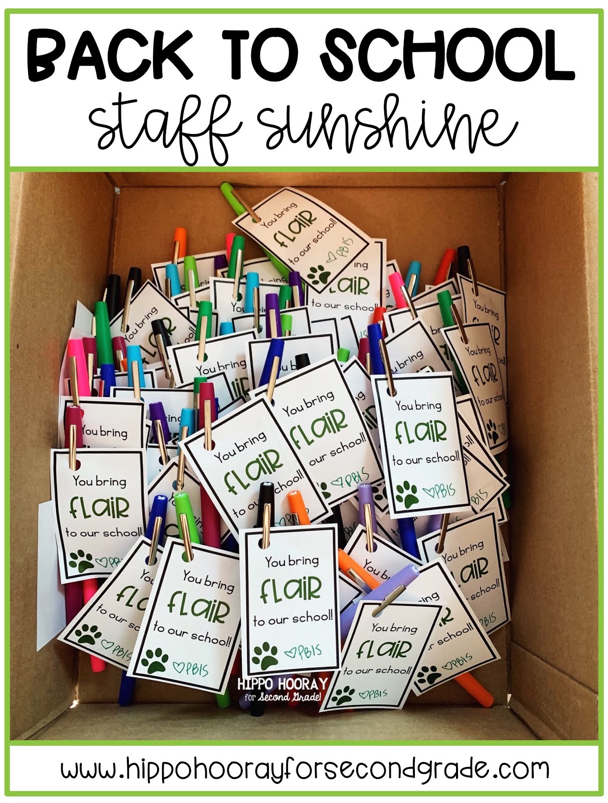 Staff Sunshine: Flair Pens - Hippo Hooray for Second Grade!